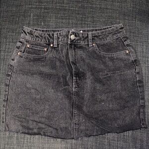 Refuge Black Denim Mini Skirt